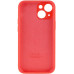 Накладка (з мікрофіброю) Silicon Case Full Camera для iPhone 11 (6.1) квадратні кути- кораловий