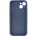 Накладка (з мікрофіброю) Silicon Case Full Camera для iPhone 12 (6.1)- темно-синій