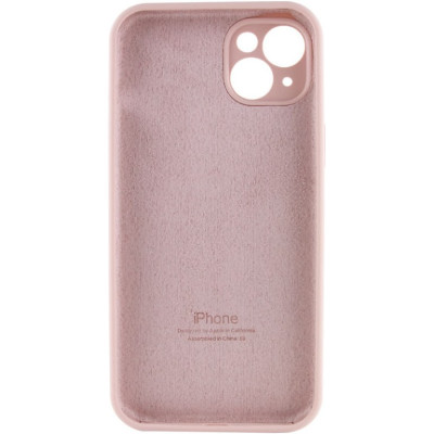 Накладка (з мікрофіброю) Silicon Case Full Camera для iPhone 12 (6.1)- пудровий