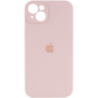 Накладка (з мікрофіброю) Silicon Case Full Camera для iPhone 12 (6.1)- пудровий