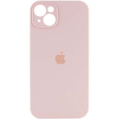 Накладка (з мікрофіброю) Silicon Case Full Camera для iPhone 12 (6.1)- пудровий