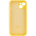 Накладка (з мікрофіброю) Silicon Case Full Camera для iPhone 12 (6.1)- жовтий