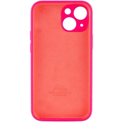 Накладка (з мікрофіброю) Silicon Case Full Camera для iPhone 13 Pro (6.1)- яскраво-рожевий