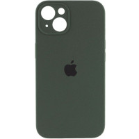 Накладка (з мікрофіброю) Silicon Case Full Camera для iPhone 13 Pro (6.1)- темно-зелений