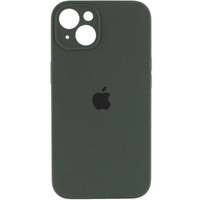 Накладка (з мікрофіброю) Silicon Case Full Camera для iPhone 13 Pro (6.1)- темно-зелений