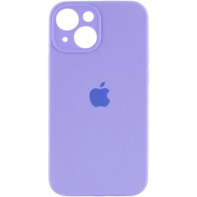 Накладка (з мікрофіброю) Silicon Case Full Camera для iPhone 13 (6.1)- бузковий
