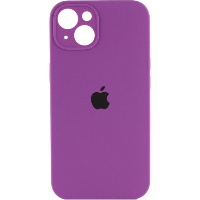 Накладка (з мікрофіброю) Silicon Case Full Camera для iPhone 13 (6.1)- фіолетовий