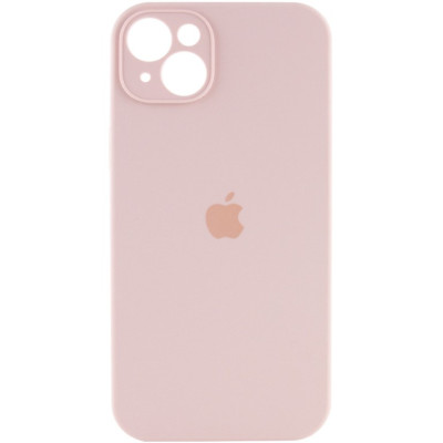 Накладка (з мікрофіброю) Silicon Case Full Camera для iPhone 13 (6.1)- пудровий