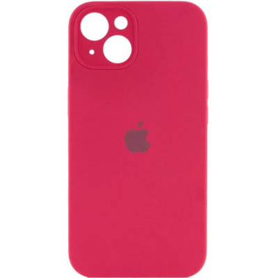 Накладка (з мікрофіброю) Silicon Case Full Camera для iPhone 13 mini (5.4)- червона троянда