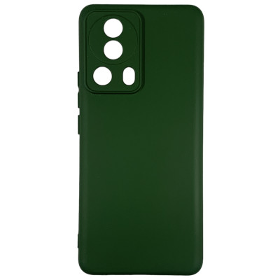 Накладка (з мікрофіброю) Silicone Cover Lakshmi Full Camera для Xiaomi 13 Lite- темно-зелений