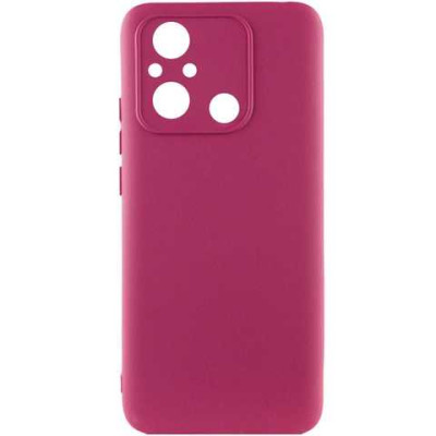 Накладка (з мікрофіброю) Silicone Cover Lakshmi Full Camera для Xiaomi Redmi 12C / Poco C55- марсала