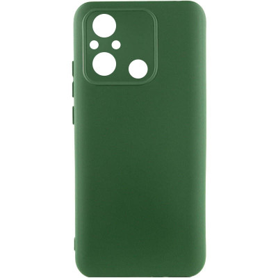 Накладка (з мікрофіброю) Silicone Cover Lakshmi Full Camera для Xiaomi Redmi 12C / Poco C55- темно-зелений