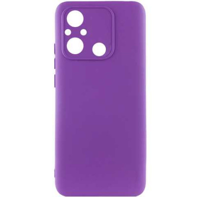 Накладка (з мікрофіброю) Silicone Cover Lakshmi Full Camera для Xiaomi Redmi 12C / Poco C55- фіолетовий