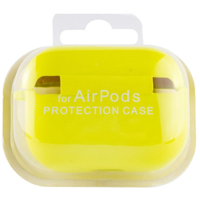 Чохол силіконовий для AirPods Pro з мікрофіброю- жовтий