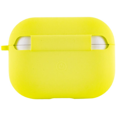 Чохол силіконовий для AirPods Pro 2 / Pro з мікрофіброю- яскраво-жовтий