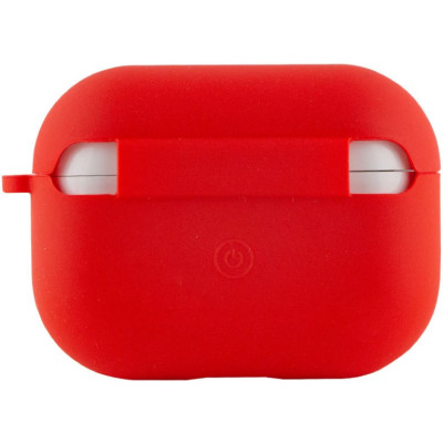 Чохол силіконовий для AirPods Pro 2 / Pro з мікрофіброю- червоний