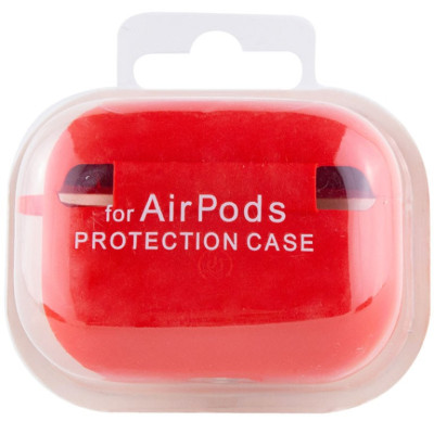 Чохол силіконовий для AirPods Pro 2 / Pro з мікрофіброю- червоний