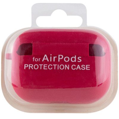 Чохол силіконовий для AirPods Pro 2 / Pro з мікрофіброю- червона троянда