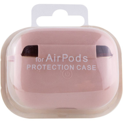 Чохол силіконовий для AirPods Pro 2 / Pro з мікрофіброю- рожевий пісок