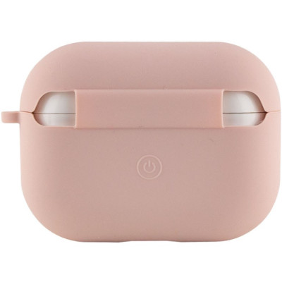 Чохол силіконовий для AirPods Pro 2 / Pro з мікрофіброю- рожевий пісок