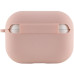 Чохол силіконовий для AirPods Pro 2 / Pro з мікрофіброю- рожевий пісок