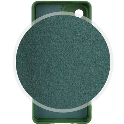 Накладка (з мікрофіброю) Silicone Cover Lakshmi Full Camera для Samsung A14 4G/5G- темно-зелений