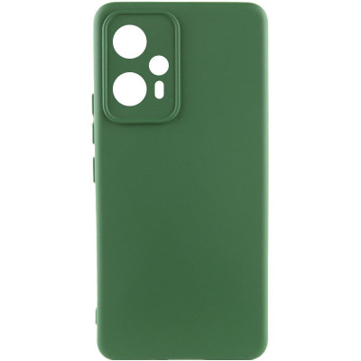 Накладка (з мікрофіброю) Silicone Cover Lakshmi Full Camera для Xiaomi Redmi Note 12 Turbo / Poco F5- темно-зелений