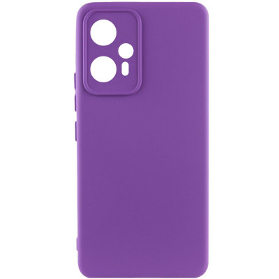Накладка (з мікрофіброю) Silicone Cover Lakshmi Full Camera для Xiaomi Redmi Note 12 Turbo / Poco F5- фіолетовий