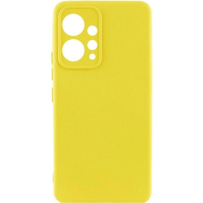 Накладка (з мікрофіброю) Silicone Cover Lakshmi Full Camera для Xiaomi Redmi Note 12 4G- жовтий