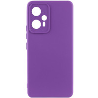 Накладка (з мікрофіброю) Silicone Cover Lakshmi Full Camera для Xiaomi Redmi Note 12T Pro- фіолетовий