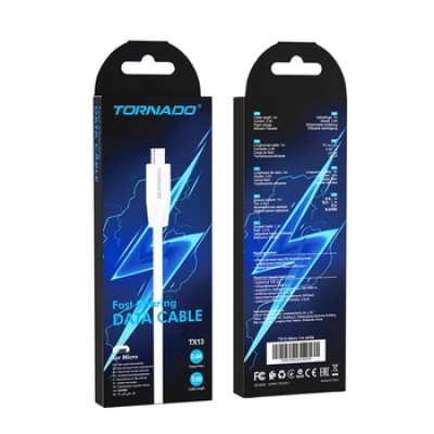 USB кабель Tornado TX13 Micro (2.4A/1m)- білий USB кабель Tornado TX13 Micro (2.4A/1m)- білий
