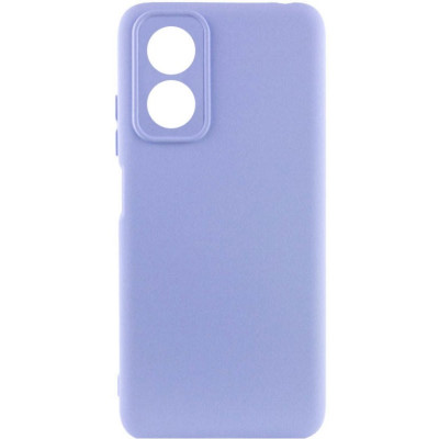 Накладка (з мікрофіброю) Silicone Cover Lakshmi Full Camera для Oppo A17- бузковий