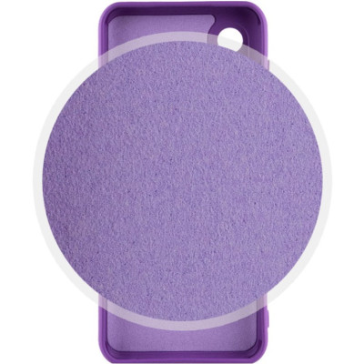 Накладка (з мікрофіброю) Silicone Cover Lakshmi Full Camera для Samsung S22- фіолетовий