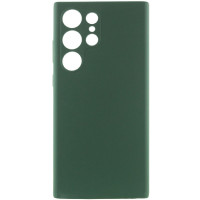 Накладка (з мікрофіброю) Silicone Cover Lakshmi Full Camera для Samsung S23 Ultra- темно-зелений