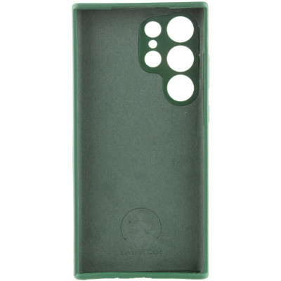 Накладка (з мікрофіброю) Silicone Cover Lakshmi Full Camera для Samsung S23 Ultra- темно-зелений