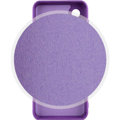 Накладка (з мікрофіброю) Silicone Cover Lakshmi Full Camera для Samsung S21- фіолетовий