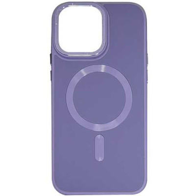 Накладка шкіряна Bonbon Leather Metal Style with Magnetic для iPhone 13- сіра лаванда Накладка шкіряна Bonbon Leather Metal Style with Magnetic для iPhone 13- сіра лаванда