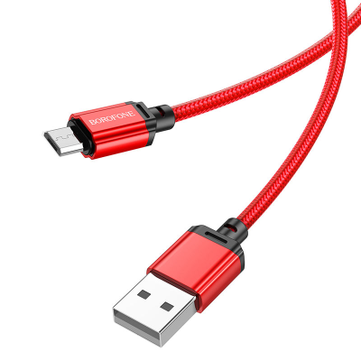 USB кабель Borofone BX87 Micro USB 2.4A (1m)- червоний