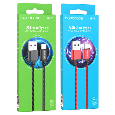 USB кабель Borofone BX87 Type-C 3A (1m)- чорний