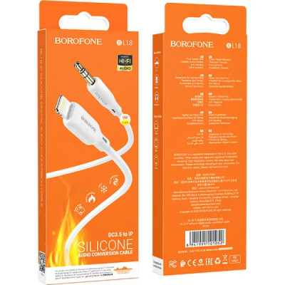 AUX кабель Borofone BL18 (3.5мм to Lightning)- білий AUX кабель Borofone BL18 (3.5мм to Lightning)- білий