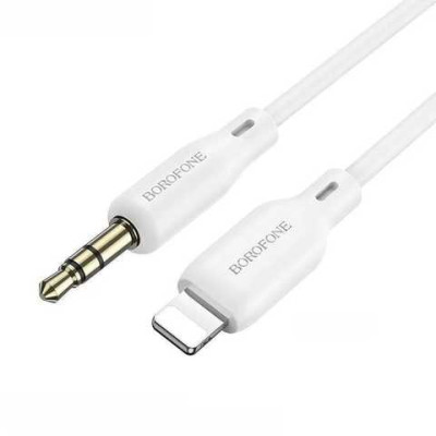 AUX кабель Borofone BL18 (3.5мм to Lightning)- білий