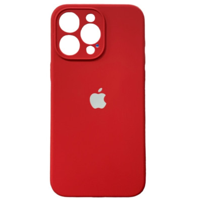 Накладка (з мікрофіброю) Silicon Case Full Camera для iPhone 15 (6.1)- темно-червоний