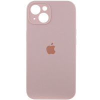 Накладка (з мікрофіброю) Silicon Case Full Camera для iPhone 15 (6.1)- пудровий