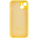 Накладка (з мікрофіброю) Silicon Case Full Camera для iPhone 15 (6.1)- лимонний