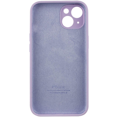 Накладка (з мікрофіброю) Silicon Case Full Camera для iPhone 15 (6.1)- лавандовий