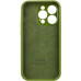 Накладка (з мікрофіброю) Silicon Case Full Camera для iPhone 15 (6.1)- оливковий