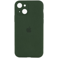 Накладка (з мікрофіброю) Silicon Case Full Camera для iPhone 15 Plus (6.7)- темно-зелений