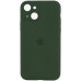 Накладка (з мікрофіброю) Silicon Case Full Camera для iPhone 15 Plus (6.7)- темно-зелений