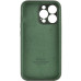 Накладка (з мікрофіброю) Silicon Case Full Camera для iPhone 15 Pro (6.1)- темно-зелений