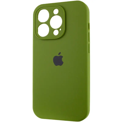 Накладка (з мікрофіброю) Silicon Case Full Camera для iPhone 15 Pro (6.1)- оливковий